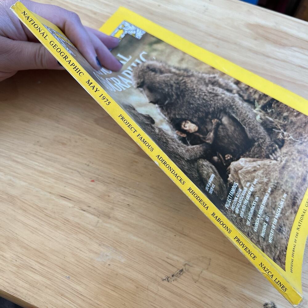 Vintage National Geographic May 1975 Adirondacks Rhodesia Baboons Nazca Lines - Picture 11 of 11